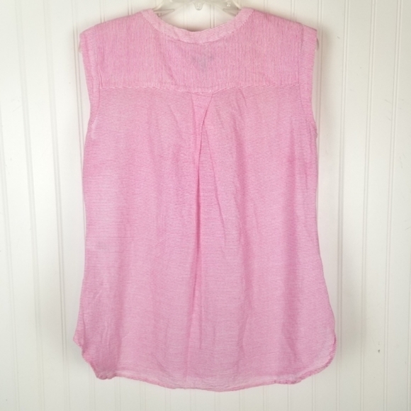 Talbots Womens Pink Pin Stripe Sleeveless Blouse Cotton Size Small Lightweight - Picture 9 of 10